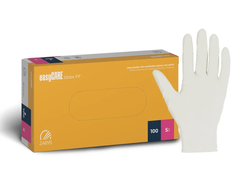 Rukavice vyšetrovacie latexové nepudrované easyCARE S_100ks